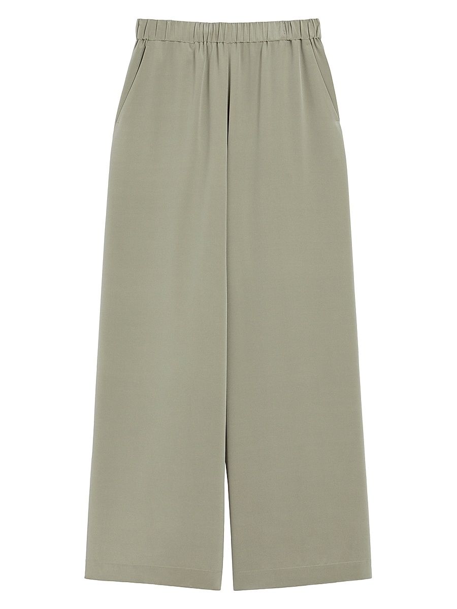 Women's Comfortable Trousers in Stretch Crepe - Sage Green - Size 16