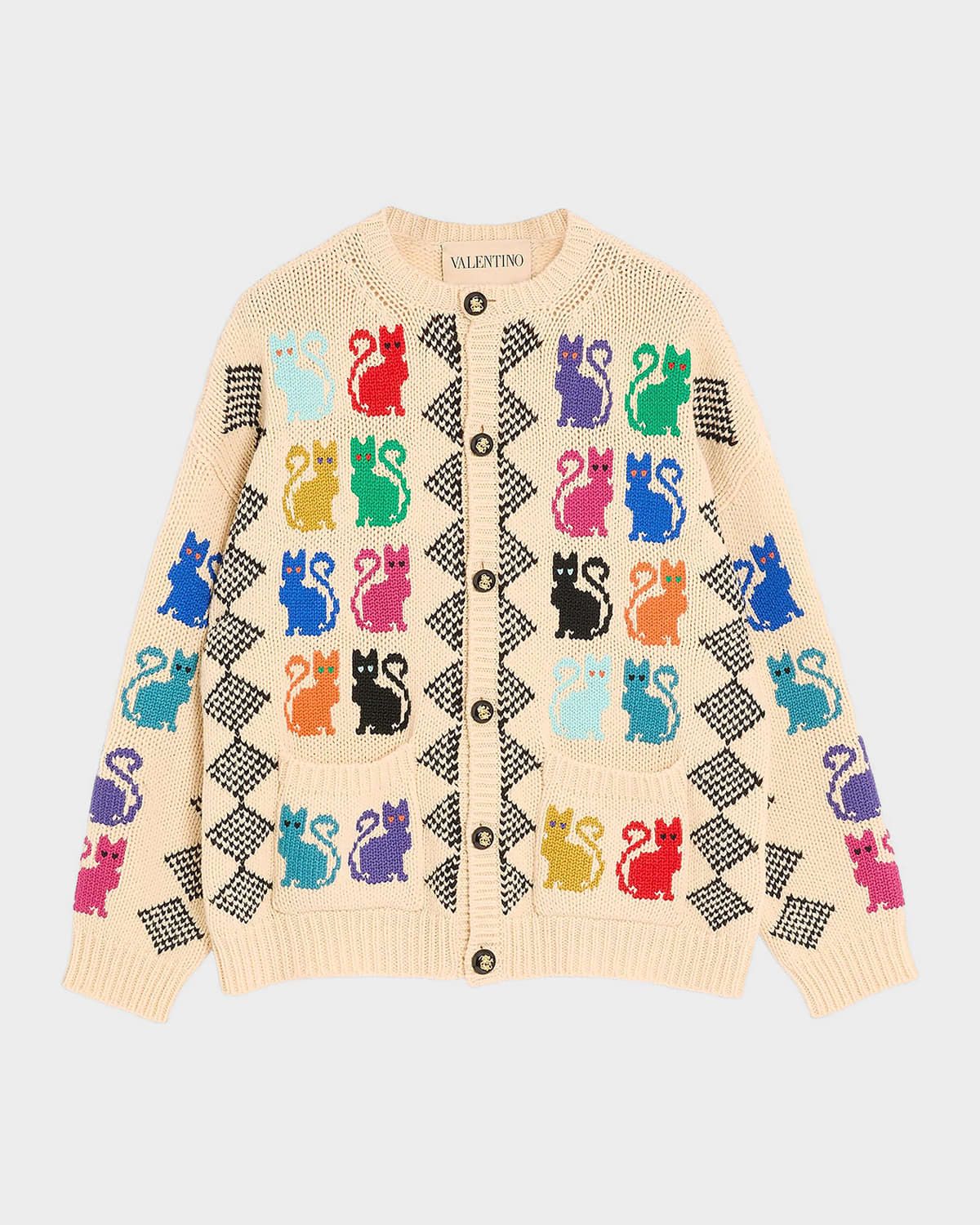 Men & apos;s Wool Le Chat De La Maison Jacquard Cardigan