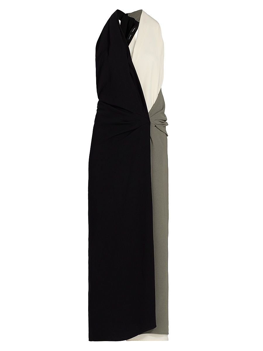Women's Elsa Double Crepe Maxi Dress - Black Multi - Size 12
