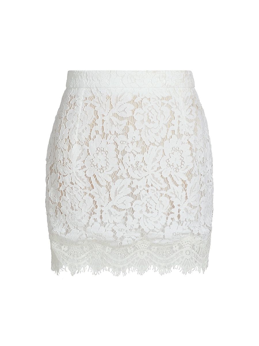 Women's Salome Lace Cotton-Blend Miniskirt - White - Size 2