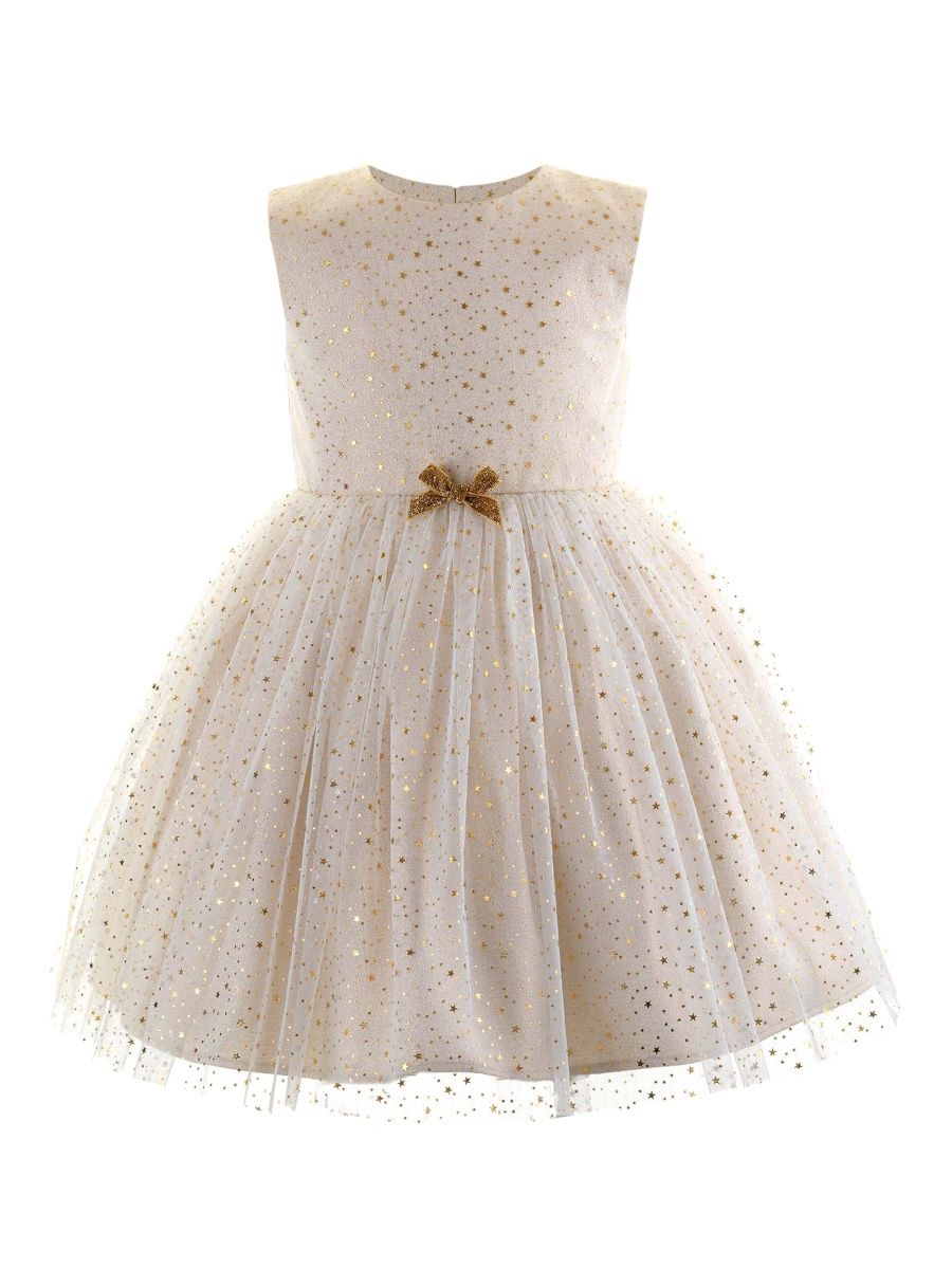 Rachel Riley Girl's Baby Girl's, Little Girl's & Girl's Sparkle Star Tulle Dress - Gold - Size 18 Months