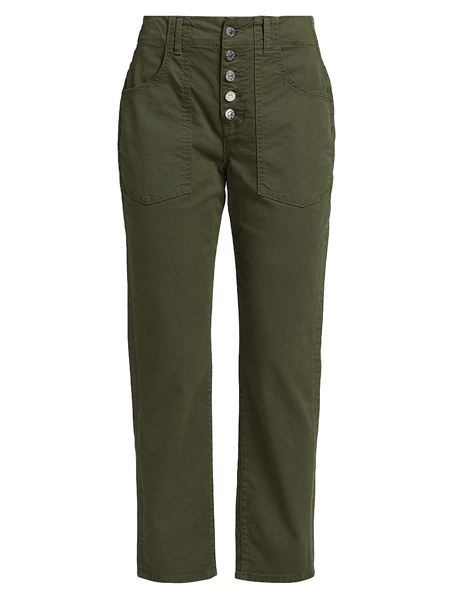 Women's Arya Cargo Straight-Leg Pants - Army Green - Size 32