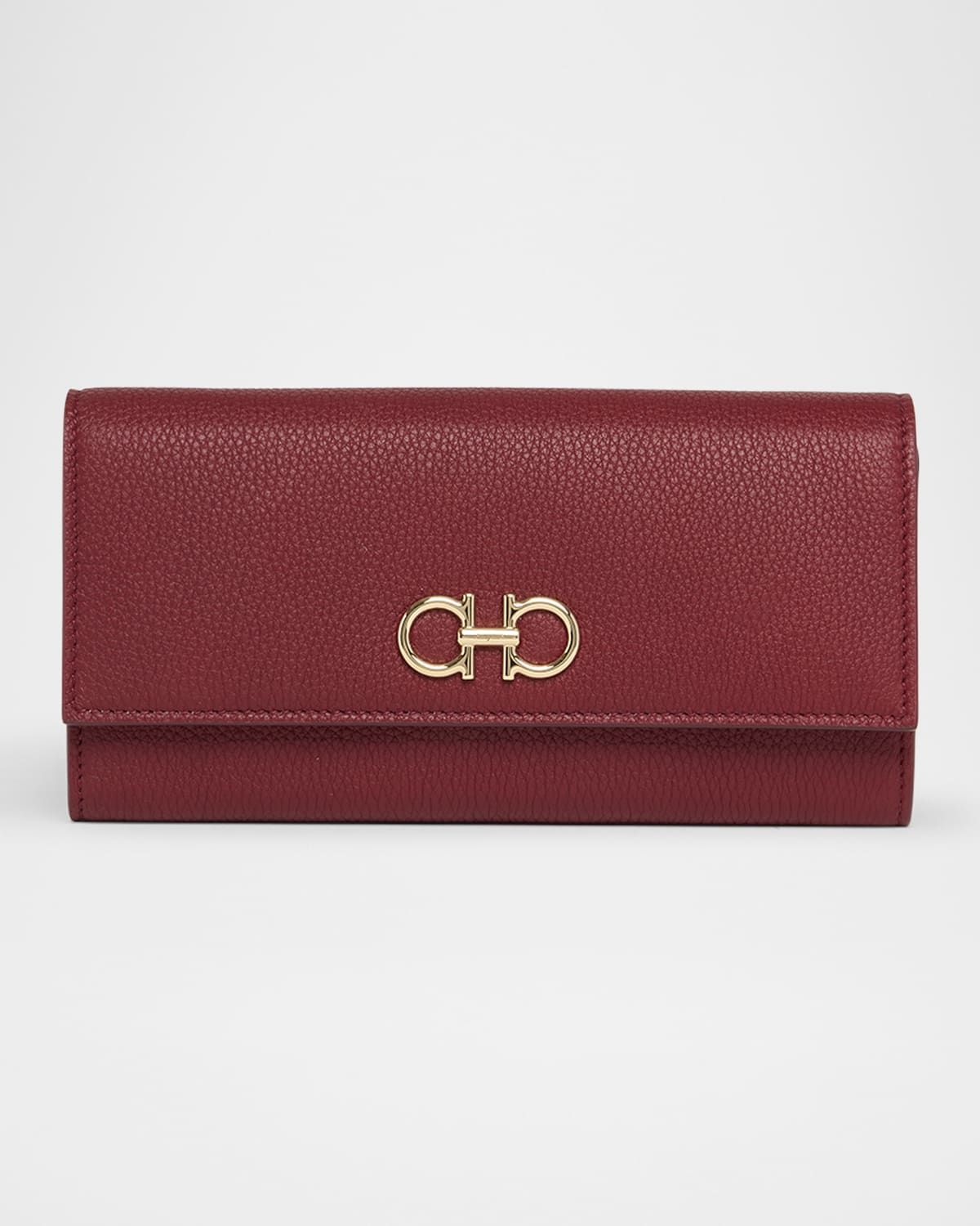 Gancino Flap Leather Wallet on Chain