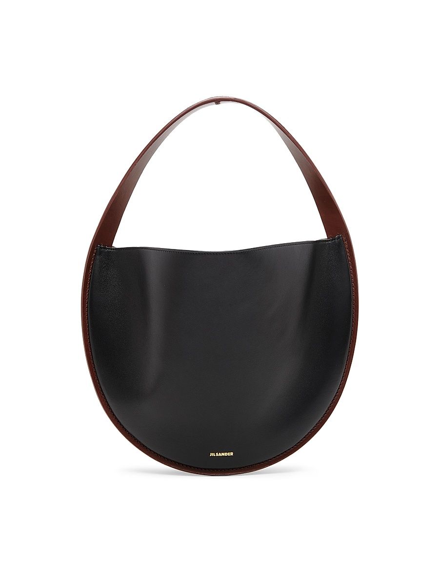 Women's Pivot Leather Hobo Bag - Black
