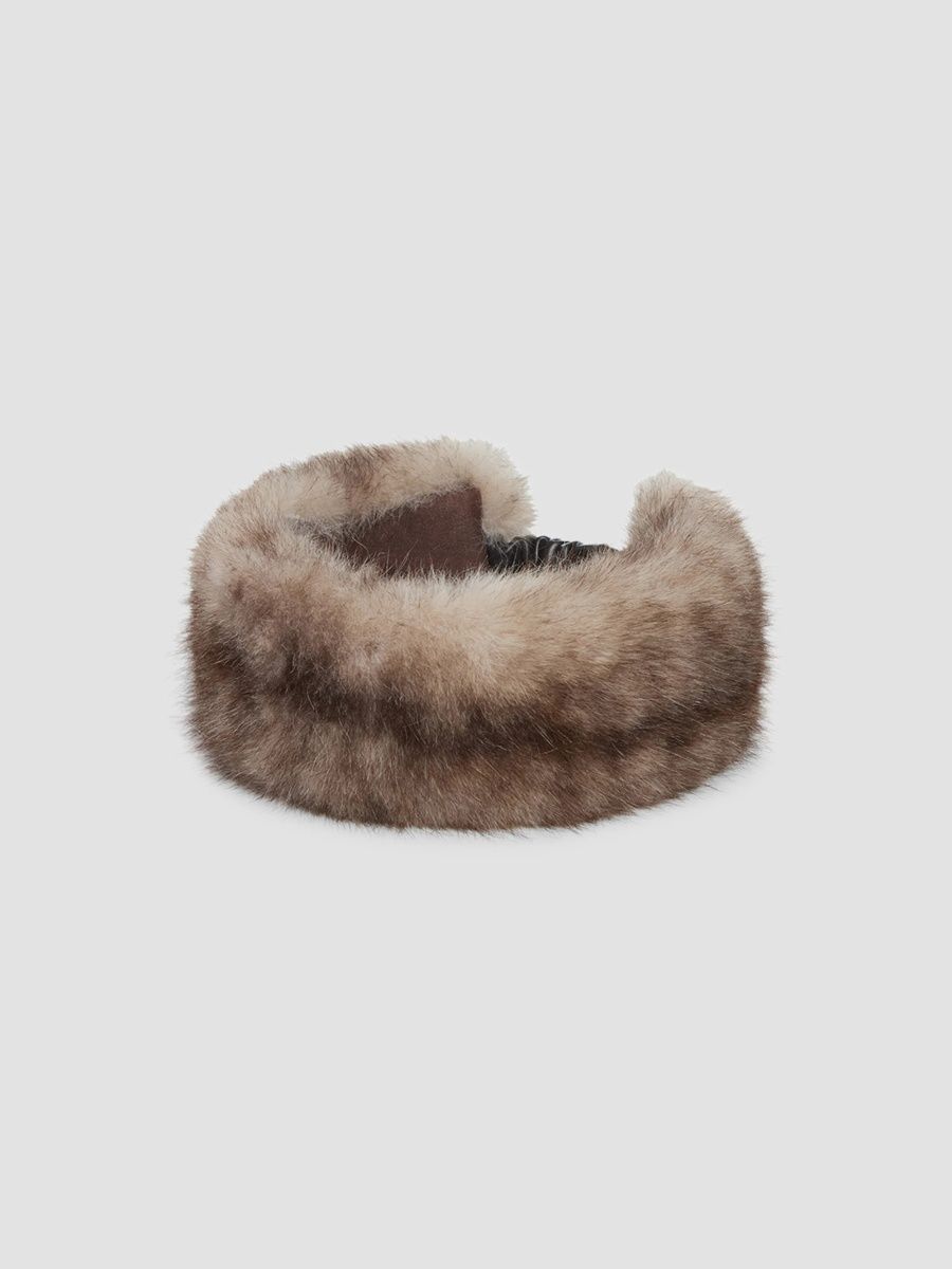 Apparis Women's Eleni Faux Mink Headband - Grey Mink