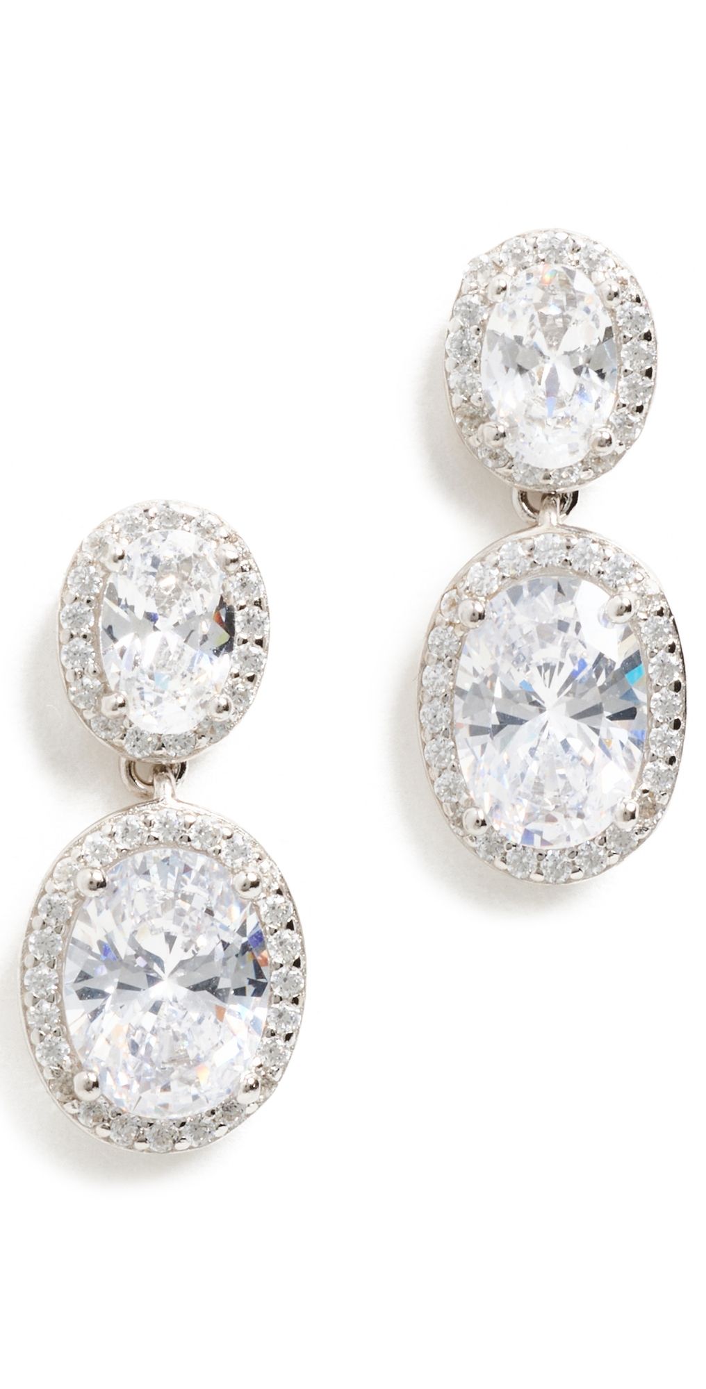 SHASHI Halo Drop Earring Silver One Size