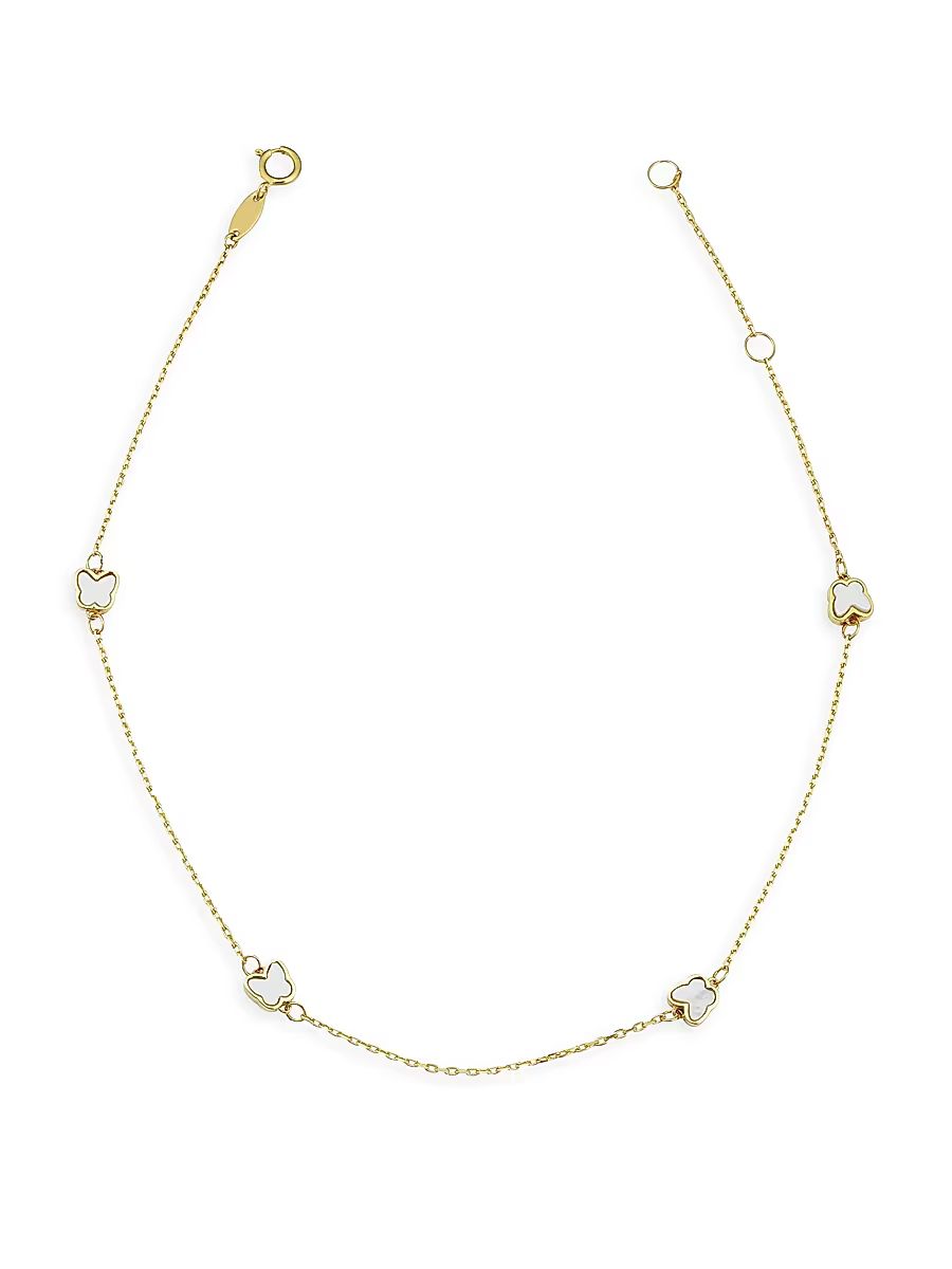 Women's 14K Yellow Gold Flutter By Anklet - Yellow Gold