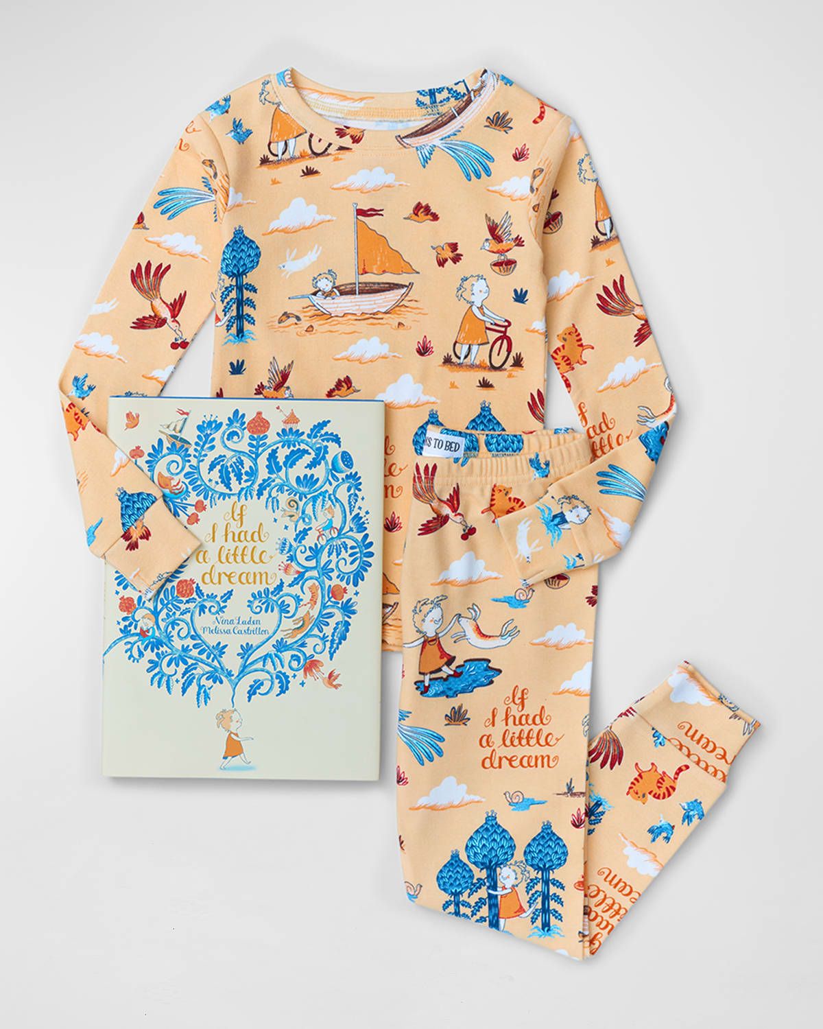 Girl & apos;s If I Had A Little Dream Pajama Book Set, Size 2-6