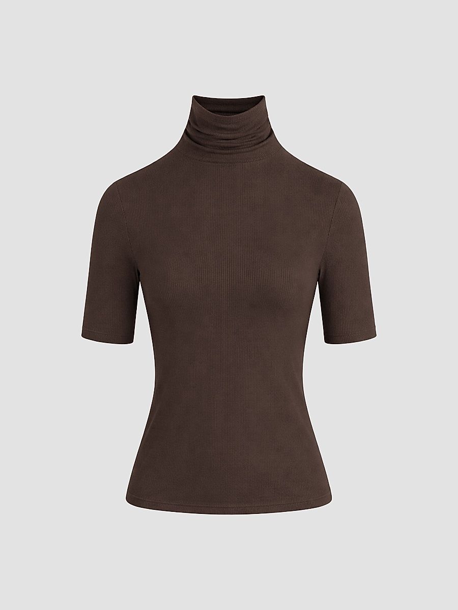 Joe's Jeans Women's The Tony Turtleneck Top - Dark Chocolate - Size XS