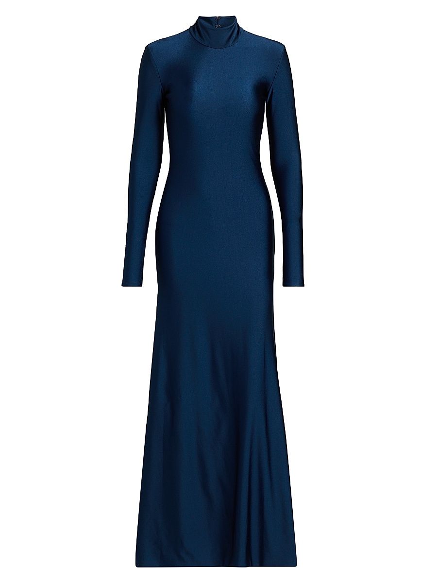 Women's Identity Mariel Turtleneck Maxi Dress - Navy - Size Medium