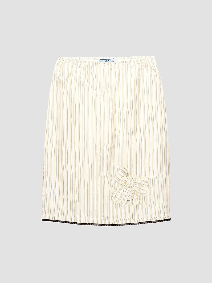 Women's Striped Skirt with Applique - Yellow - Size 8