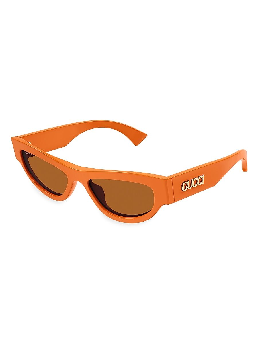 Women's Gucci Miami 53MM Cat-Eye Sunglasses - Orange Gold Orange