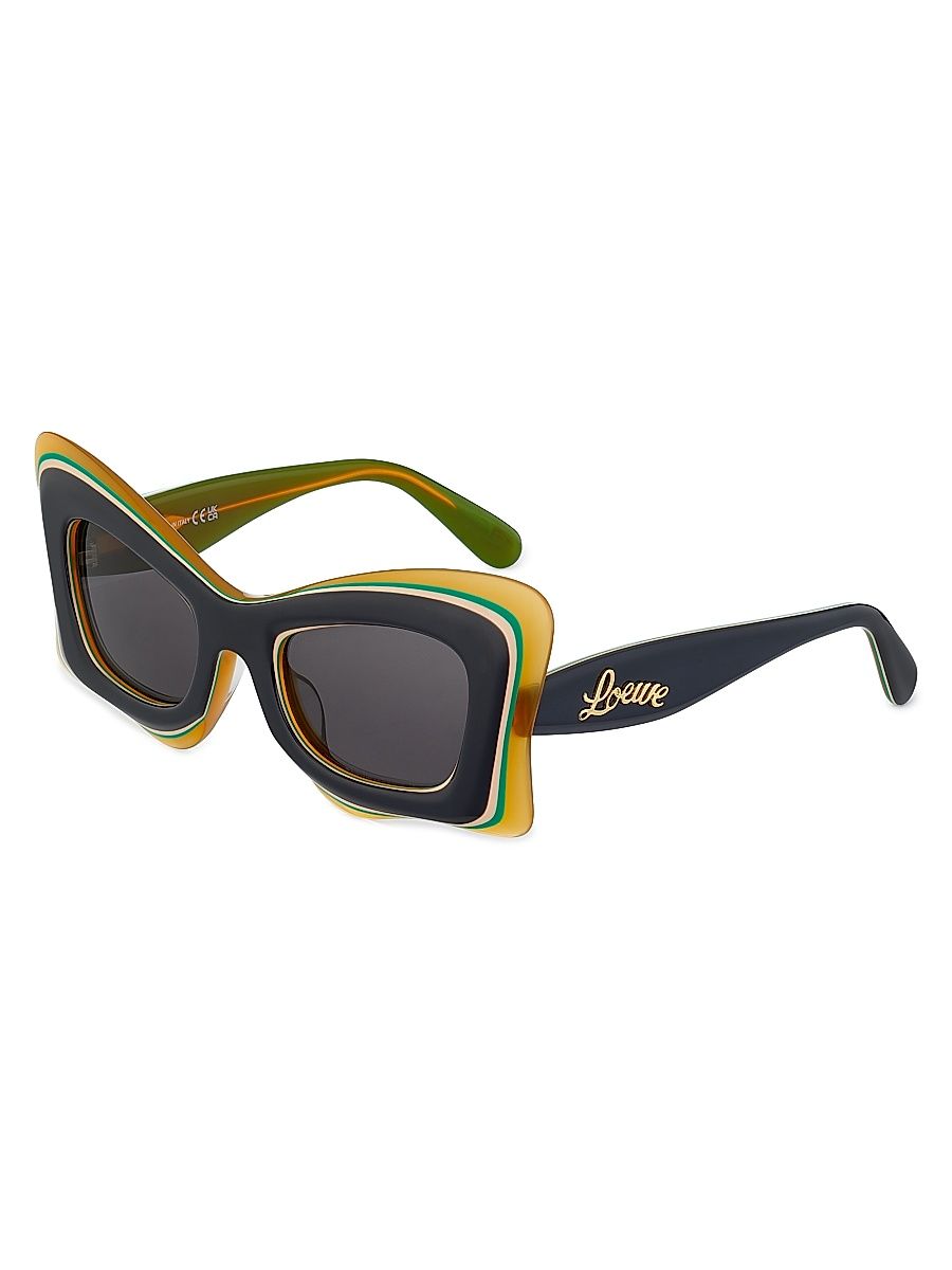 LOEWE x Paula's Ibiza 50MM Butterfly Sunglasses - Grey Multi Dark Grey