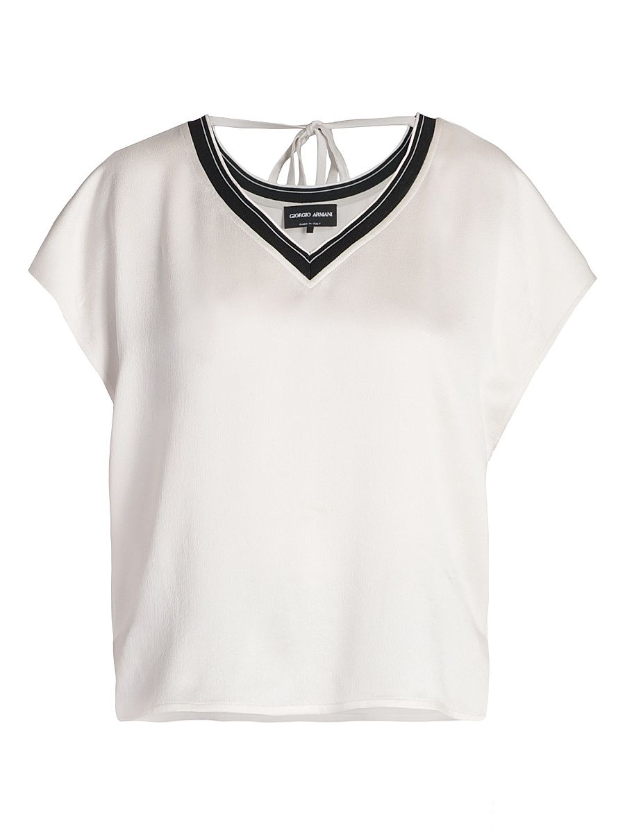 Women's Crepe Satin Blouse - Ice - Size 0