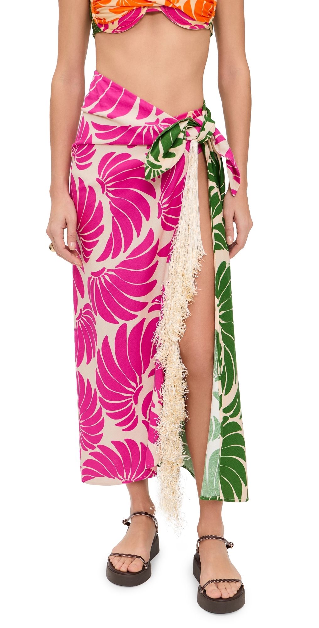 FARM Rio Banana Wings Midi Skirt Banana Wings Pink L