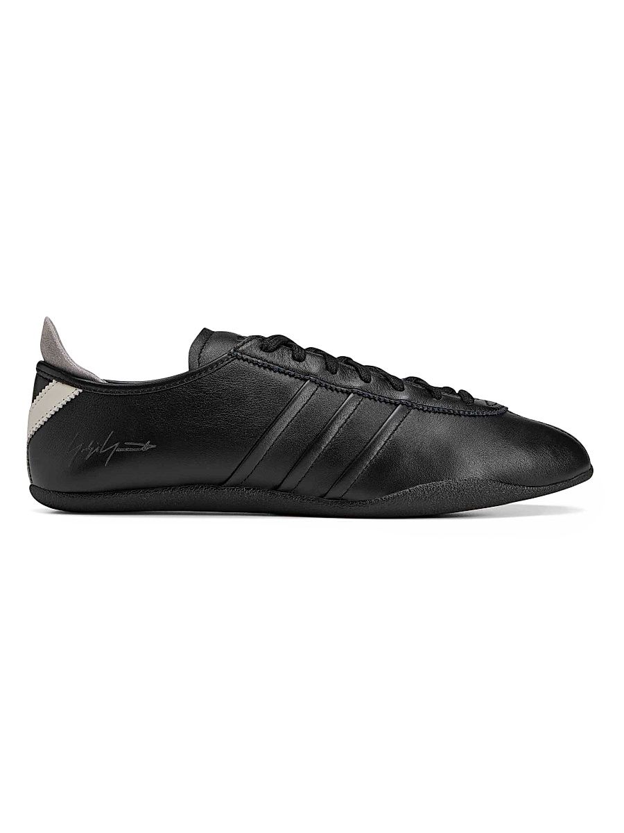 Men's Y-3 Tokyo Leather Low-Top Sneakers - Black White - Size 9