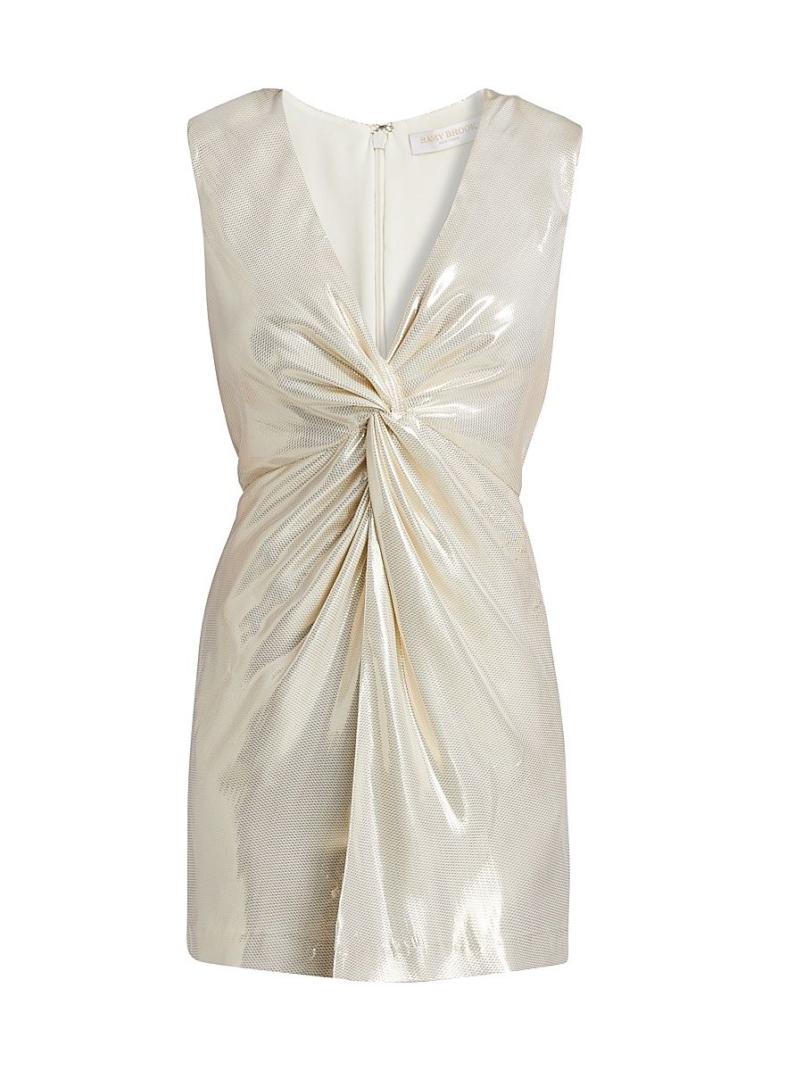 Women's Gisela Metallic Silk-Blend Minidress - Gold Lame - Size 10