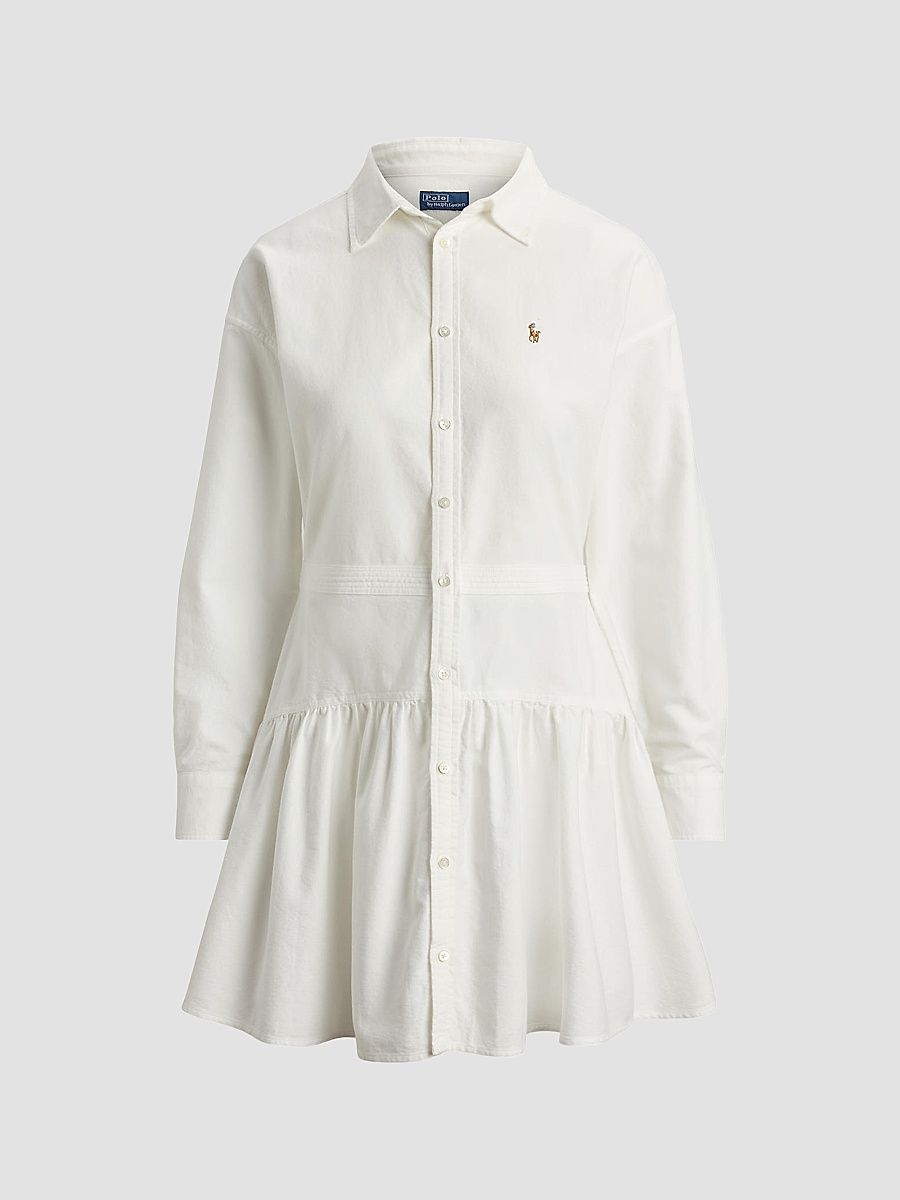 Women's Oxford Mini Shirtdress - White - Size 8