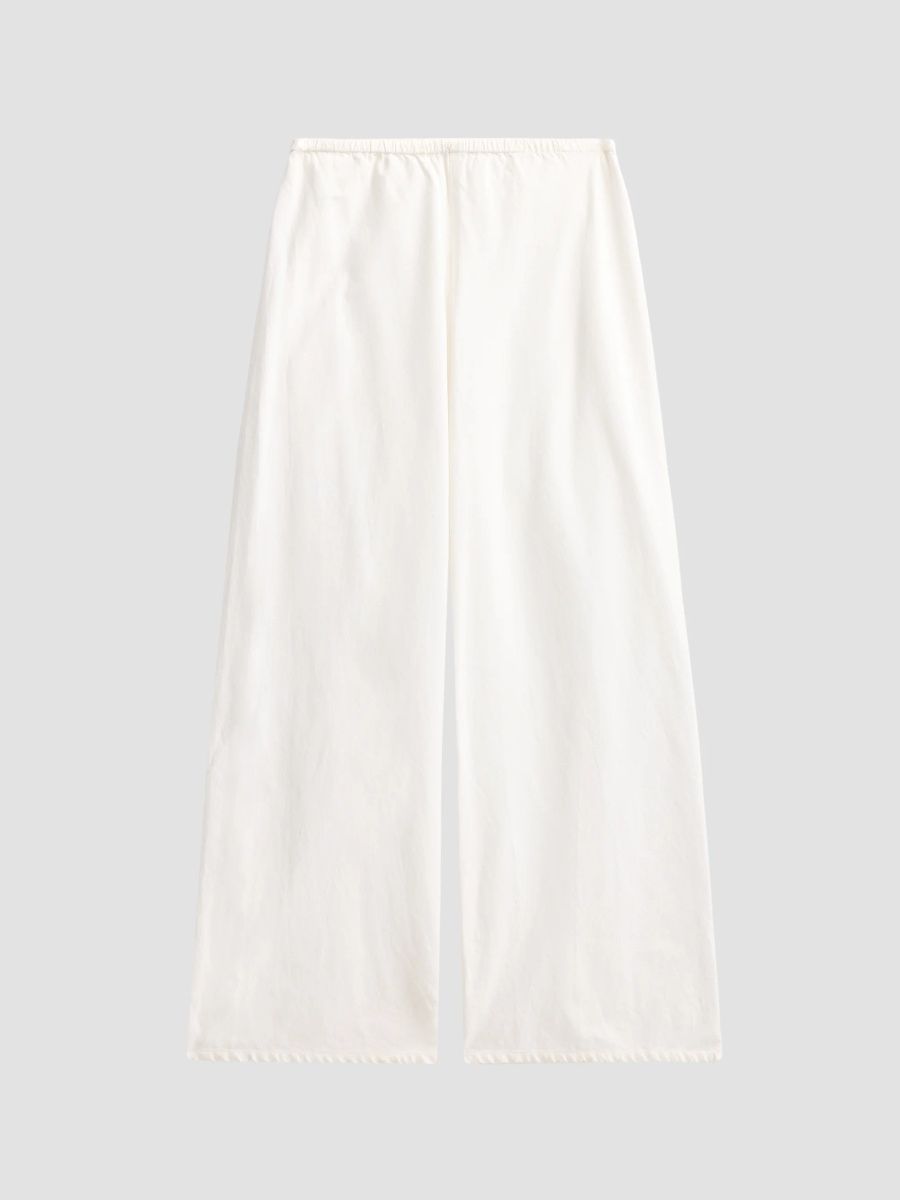 Nili Lotan Women's Marlow Stretch-Cotton Wide-Leg Pants - White - Size XL