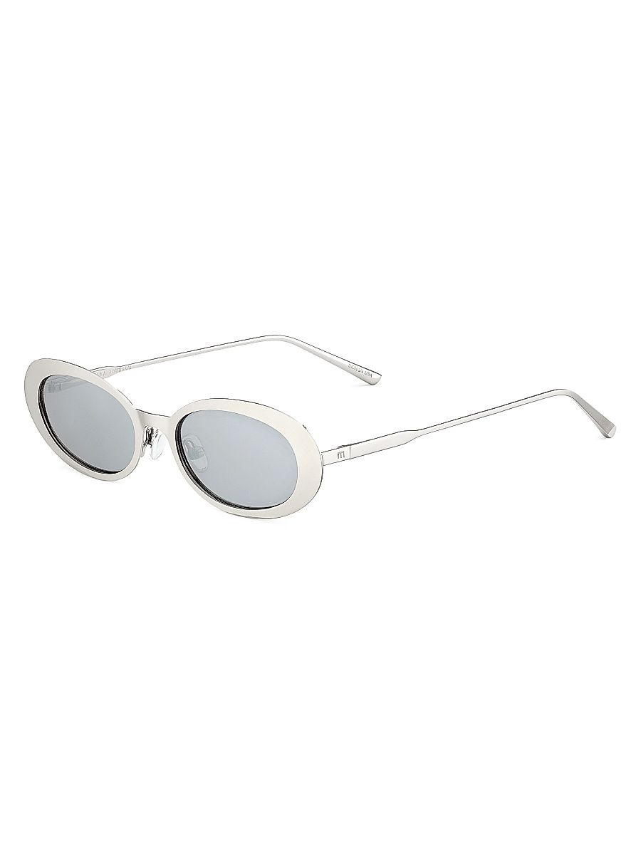 Women's Lyric Leigh 51MM Oval Sunglasses - Gloss Silver Light Grey