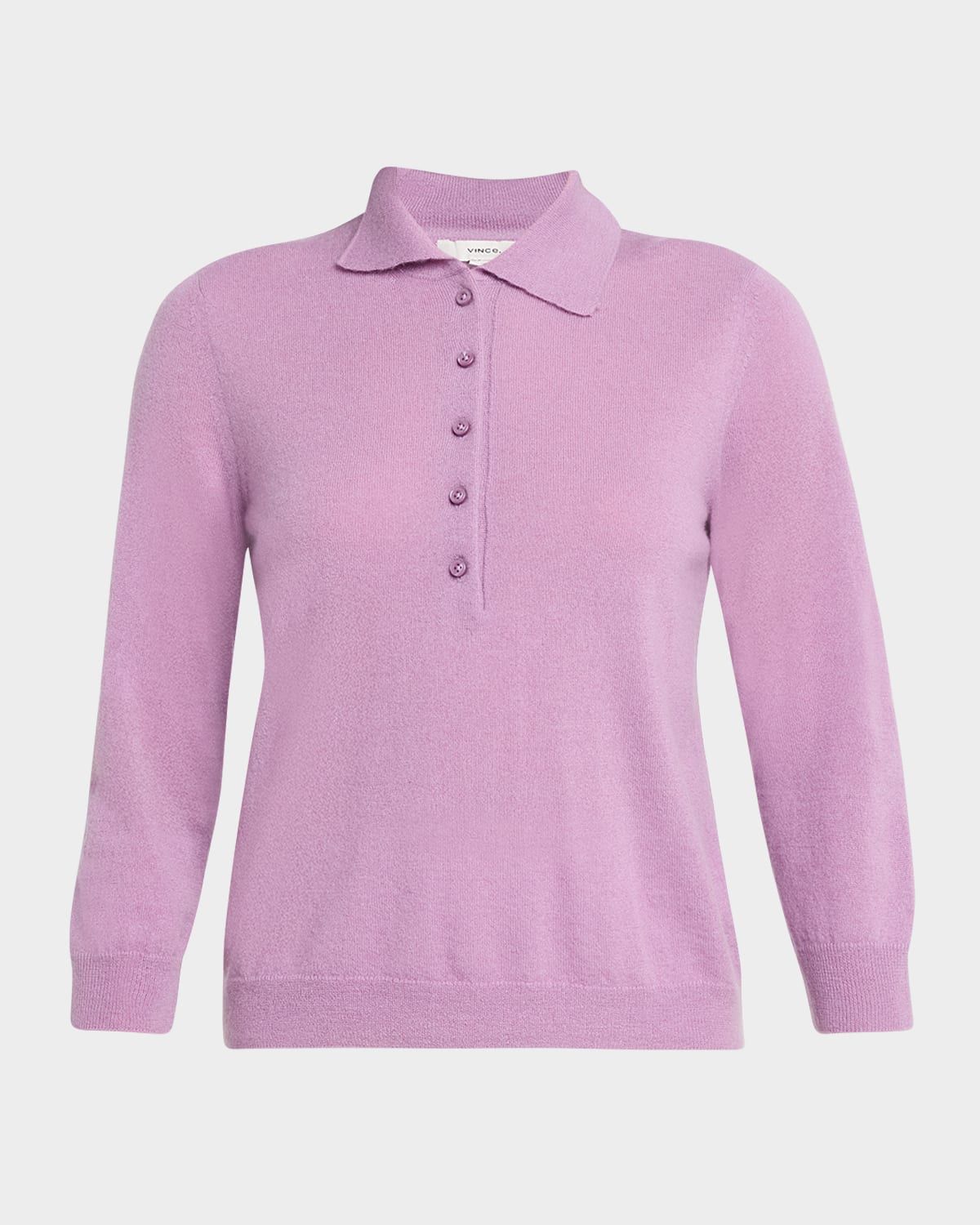 Cashmere & Mulberry Silk Polo Sweater