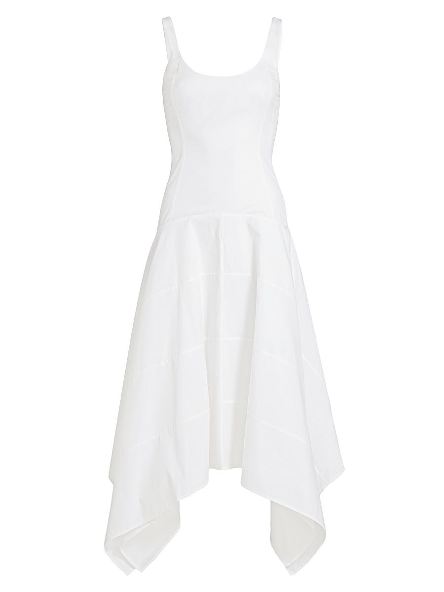 Women's Ayesha Poplin Cotton Midi-Dress - White - Size Large