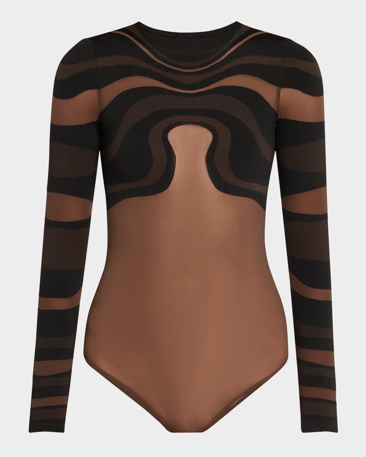 Venus Matte Geometric Swirl String Bodysuit
