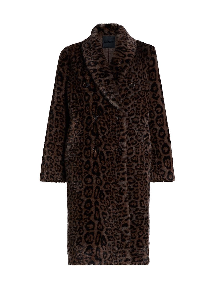 Women's Bianca Leopard-Print Faux-Fur Coat - Animal - Size XL