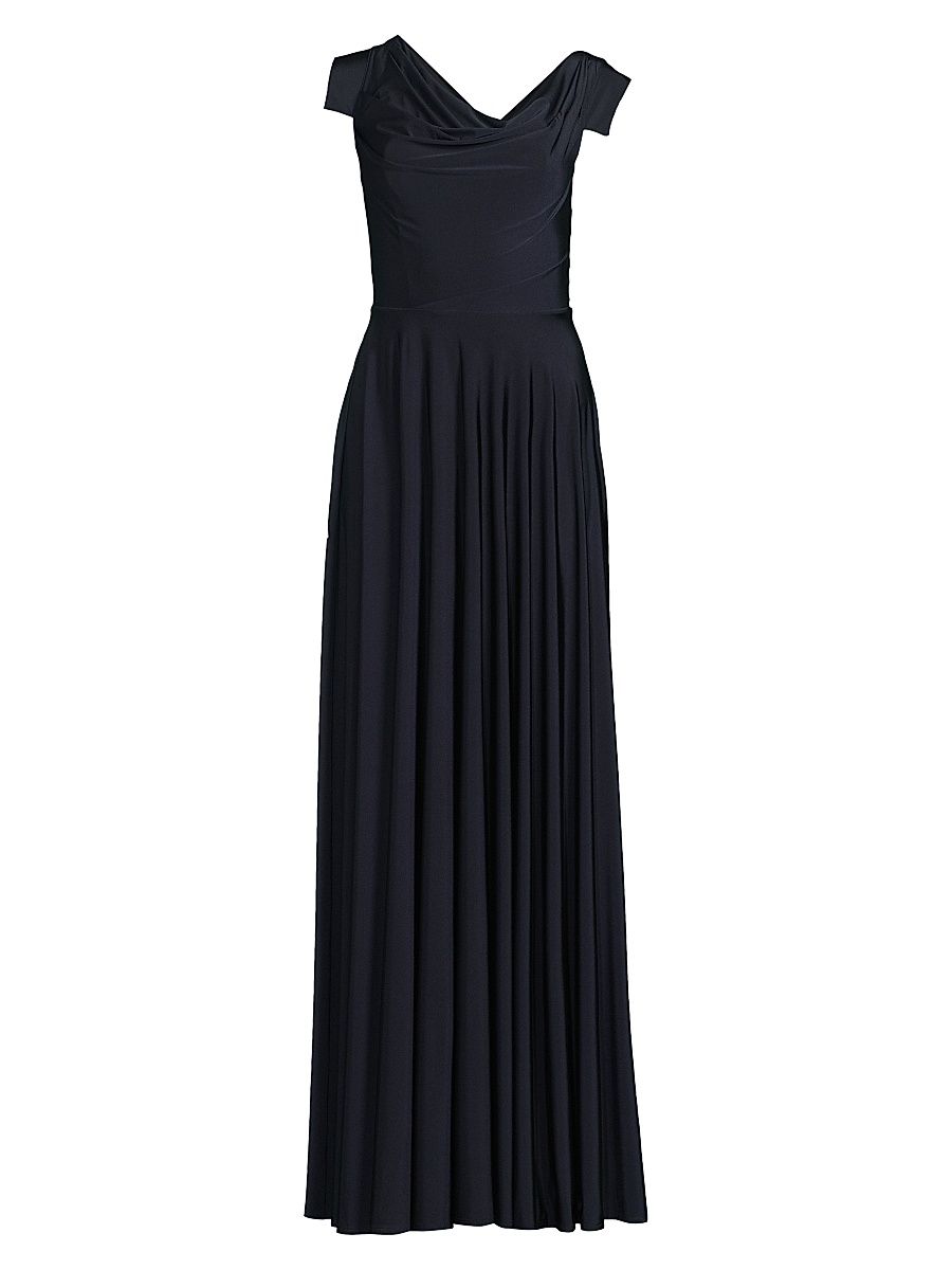 Women's EVE Jackie O Off-the-Shoulder Gown - Pacific Blue - Size 14