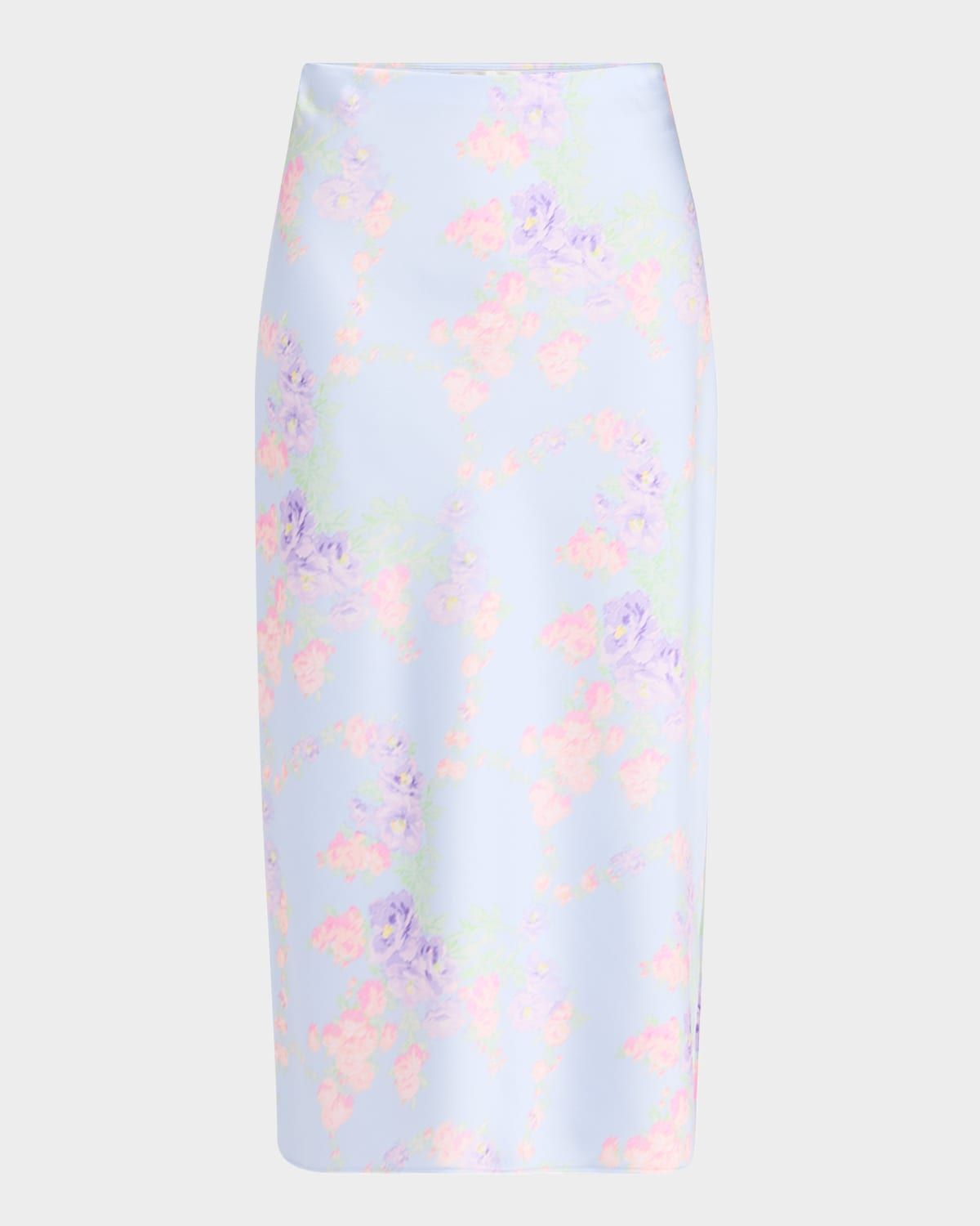 Castle Satin Floral Maxi Skirt