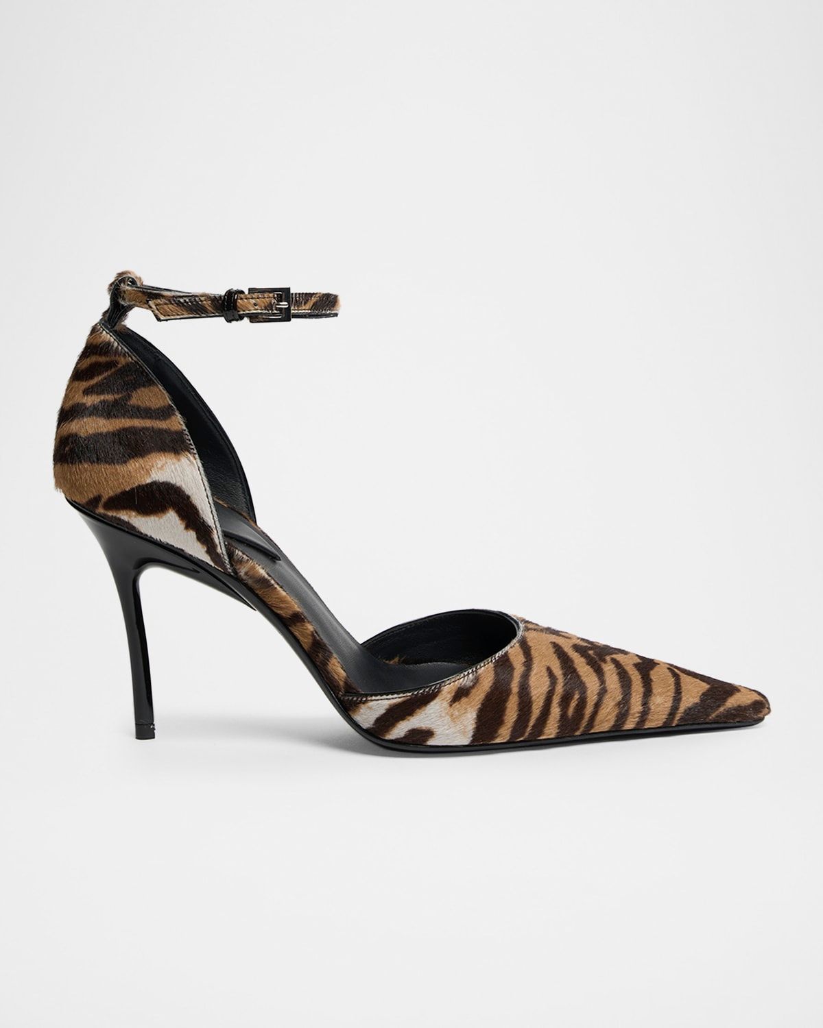90mm d & apos;Orsay Tiger Calf Hair Ankle-Strap Pumps