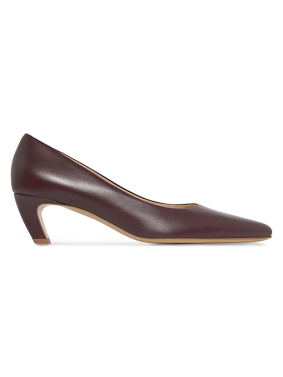 Women's Peggy 50MM Leather Kitten-Heel Pumps - Bordeaux - Size 12