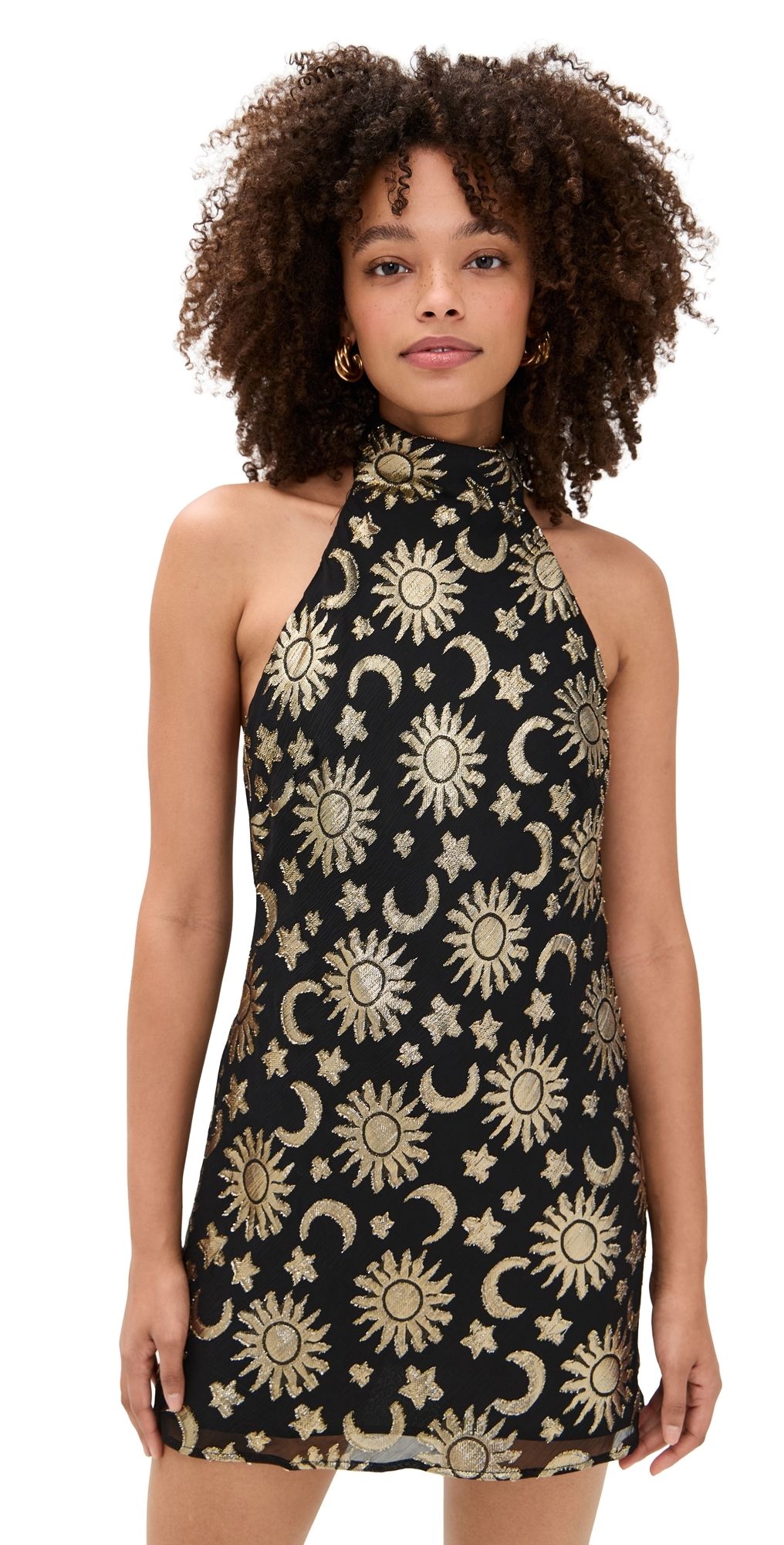 Show Me Your Mumu Lisa Mini Dress Celestial Shimmer Chiffon L