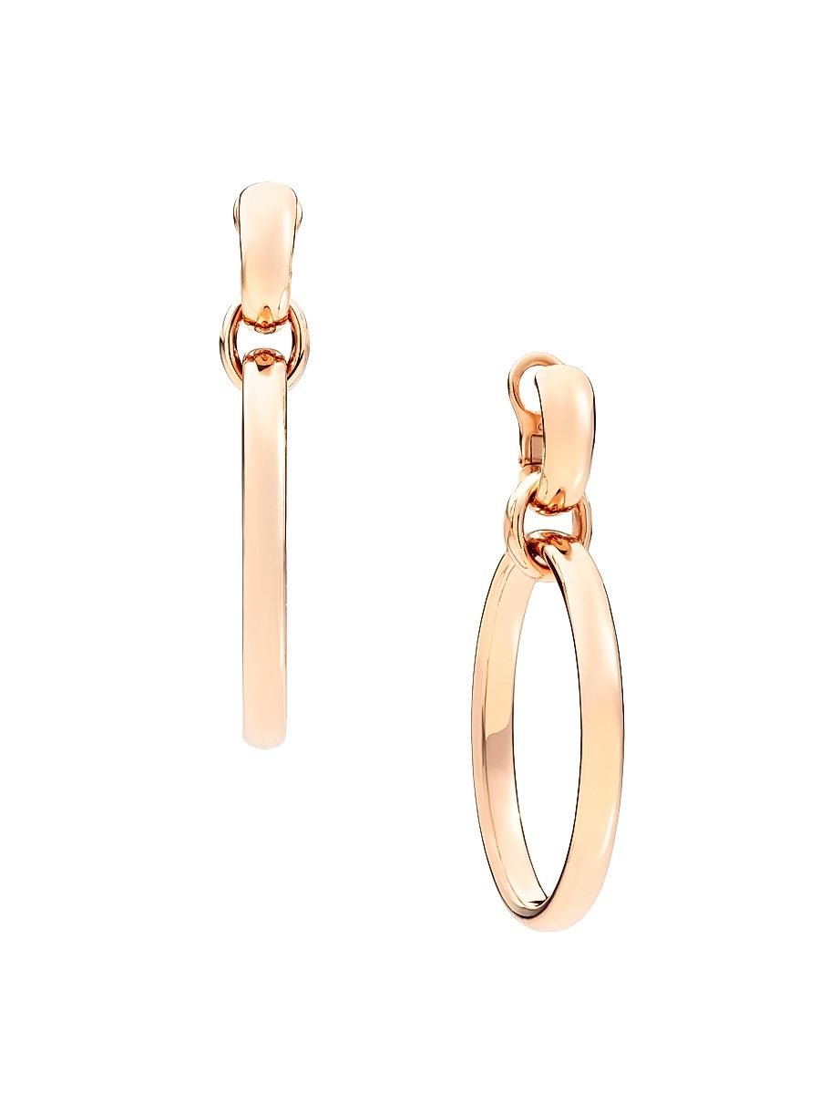 Women's Iconica 18K Rose Gold Drop Hoop Earrings