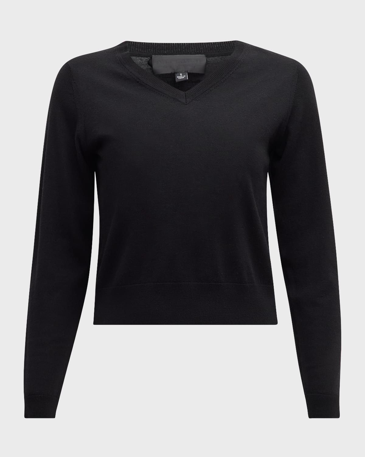 Janah V-Neck Crop Wool Sweater