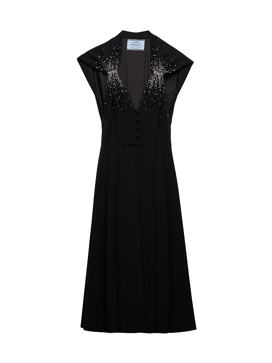 Women's Embroidered Cady Dress - Black - Size 6