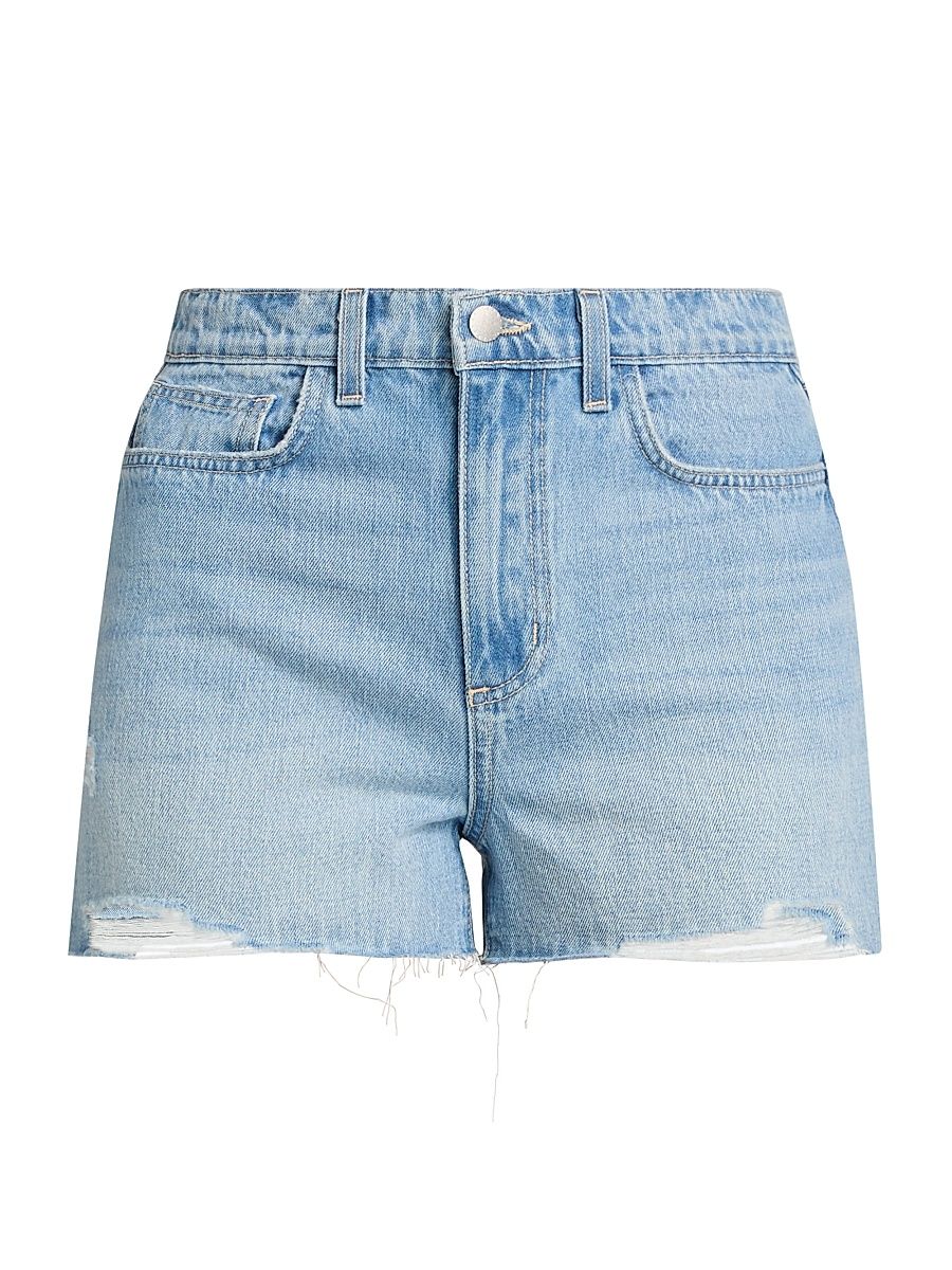 Women's Clark Denim High-Rise Shorts - Bellflower Destruct - Size 32