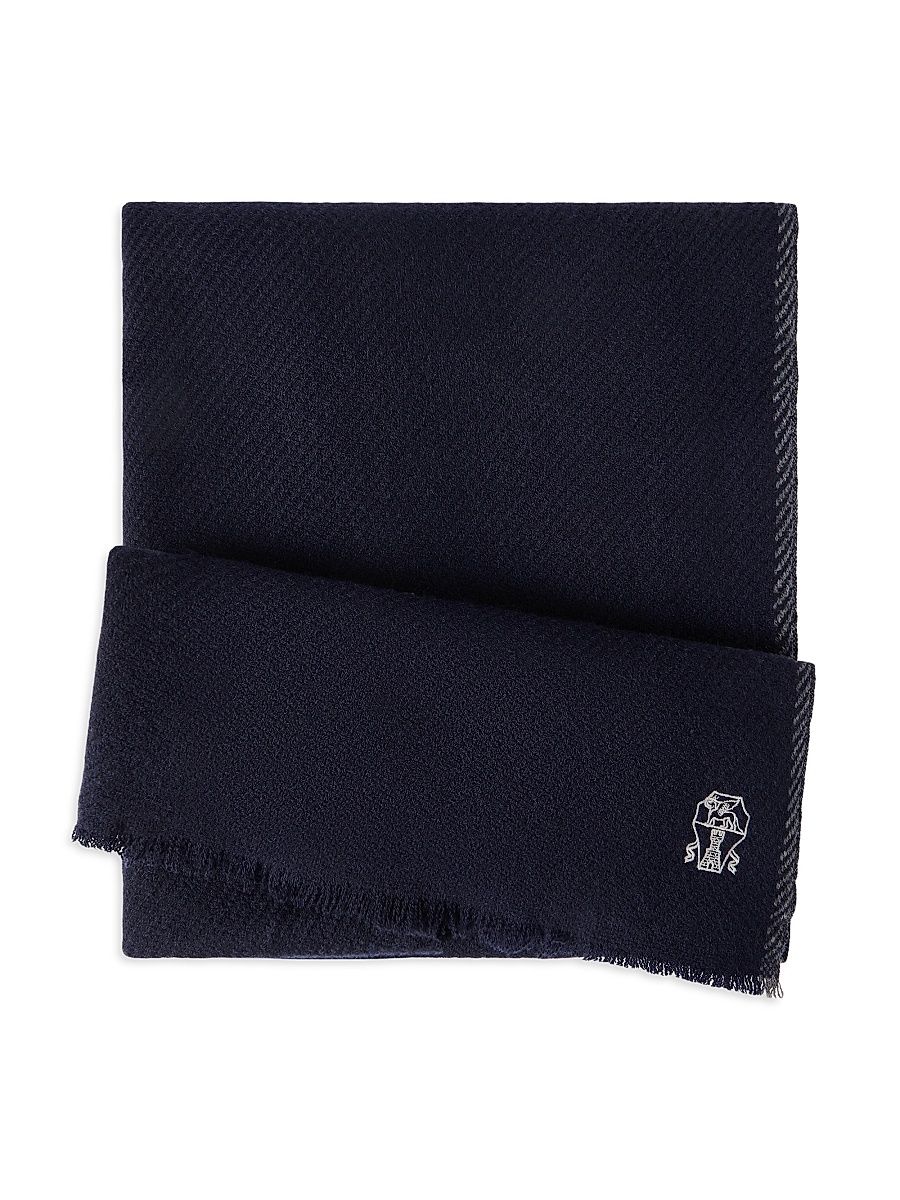 Men's Cashmere Scarf - Marine Blue