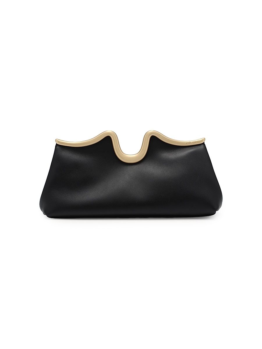 Women's Valma Leather Clutch - Black