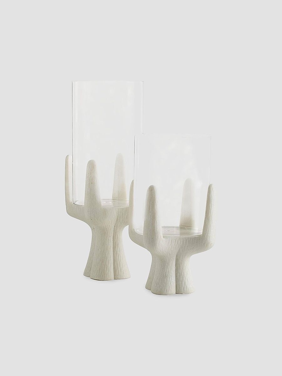 Maria 2-Piece Candleholder Set - White