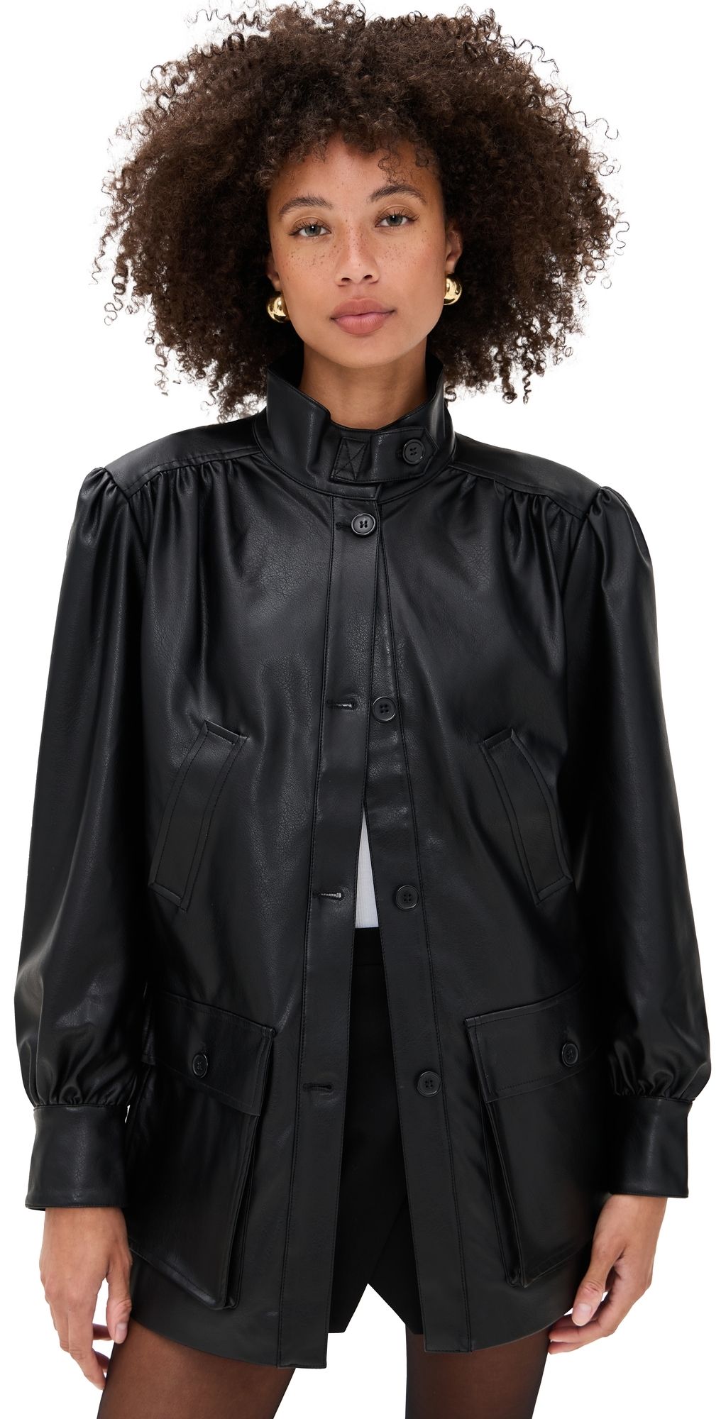 BARDOT Clements Vegan Leather Jacket Black XL