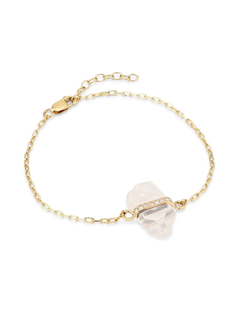 Women's Crystalline 14K Yellow Gold, Crystal Quartz & 0.25 TCW Diamond Bracelet - Quartz