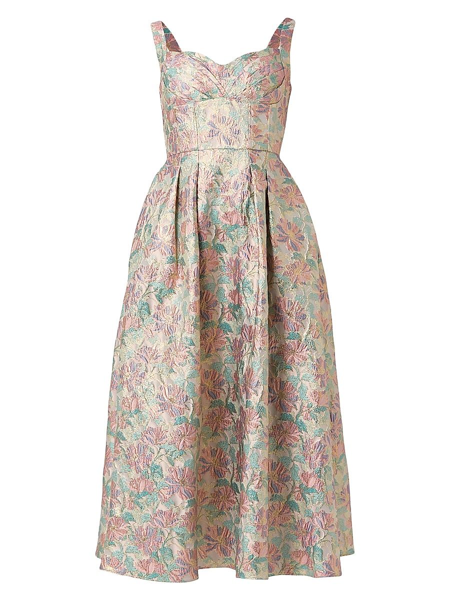 Shoshanna Women's Ophelia Brocade Midi-Dress - Metallic Multi - Size 2