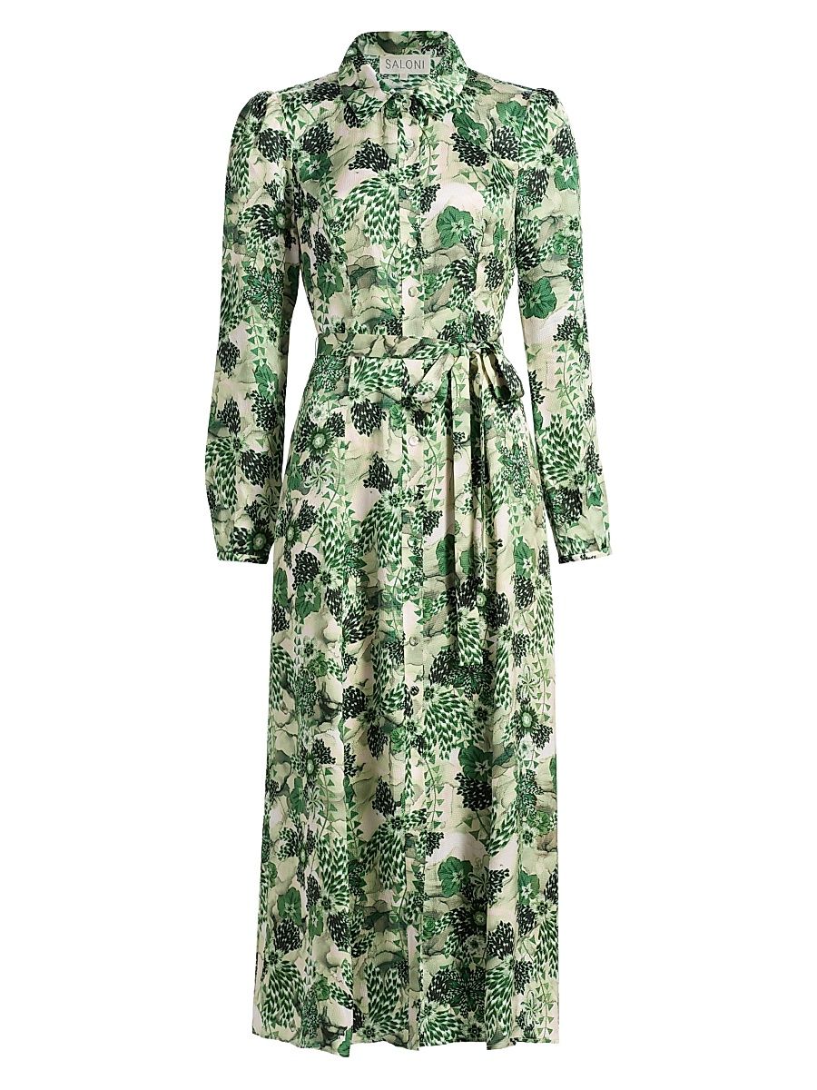 Women's Vanessa Printed Midi-Shirtdress - Celosia - Size 12