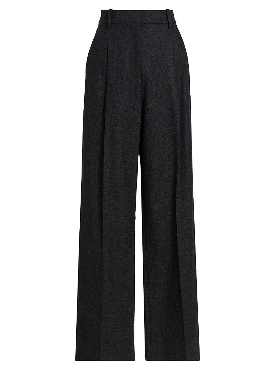 Women's Winston Wool-Cashmere Pants - Charcoal - Size 8