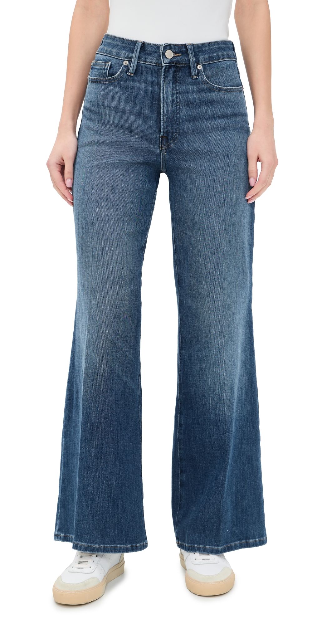 Good American Soft Tech Good Waist Palazzo Ankle Jeans Indigo1281 4