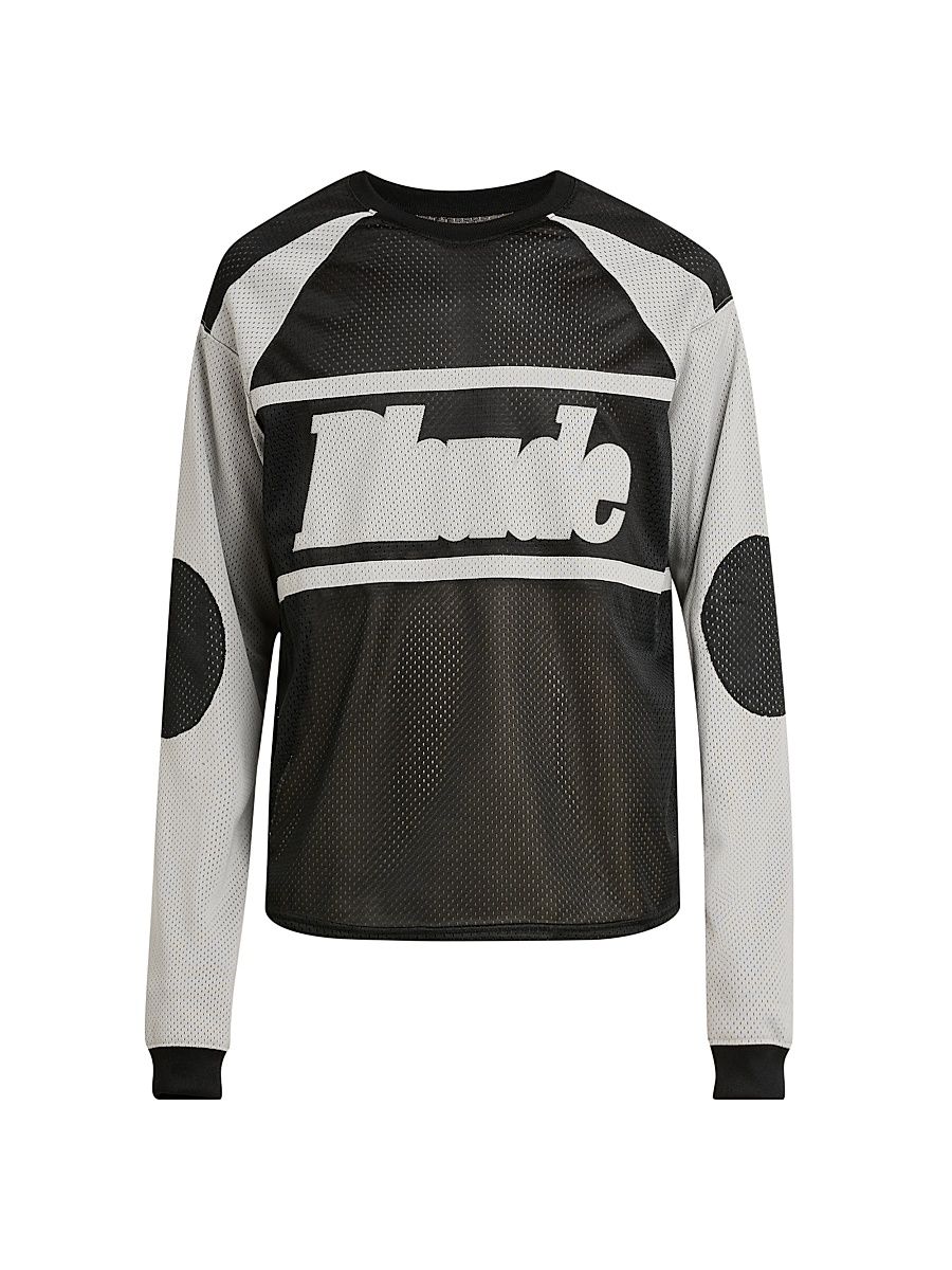 Men's Mesh Moto Long-Sleeve Shirt - Black Grey - Size XL