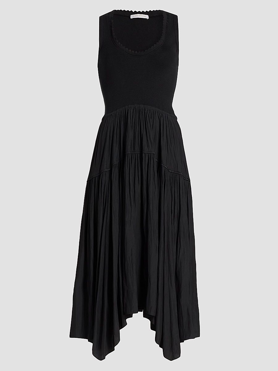 Women's Hadley Sleeveless Ribbed Midi Dress - Black - Size XXL