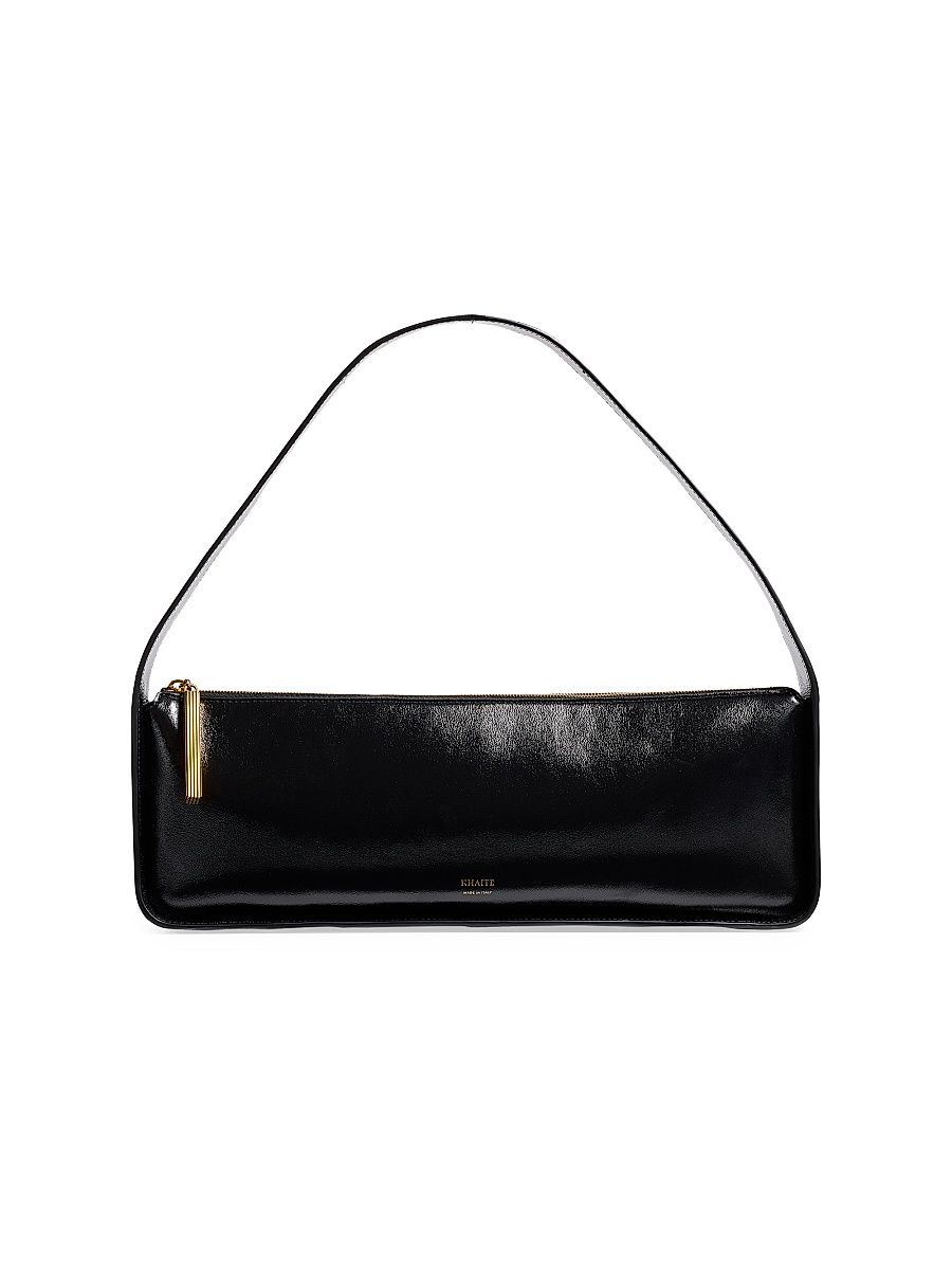 Women's Lori Leather Baguette Shoulder Bag - Black