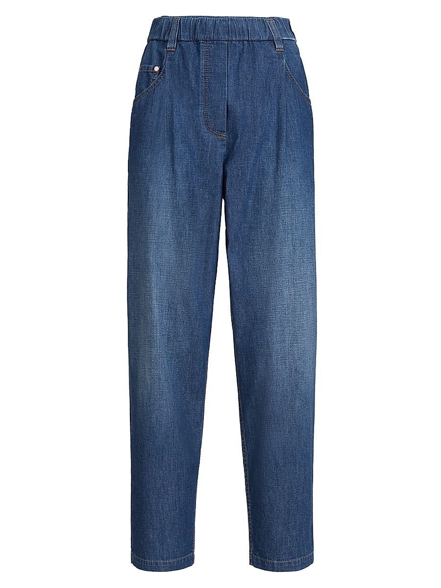 Women's Lightweight Denim Five Pocket Trousers - Dark Denim - Size 18